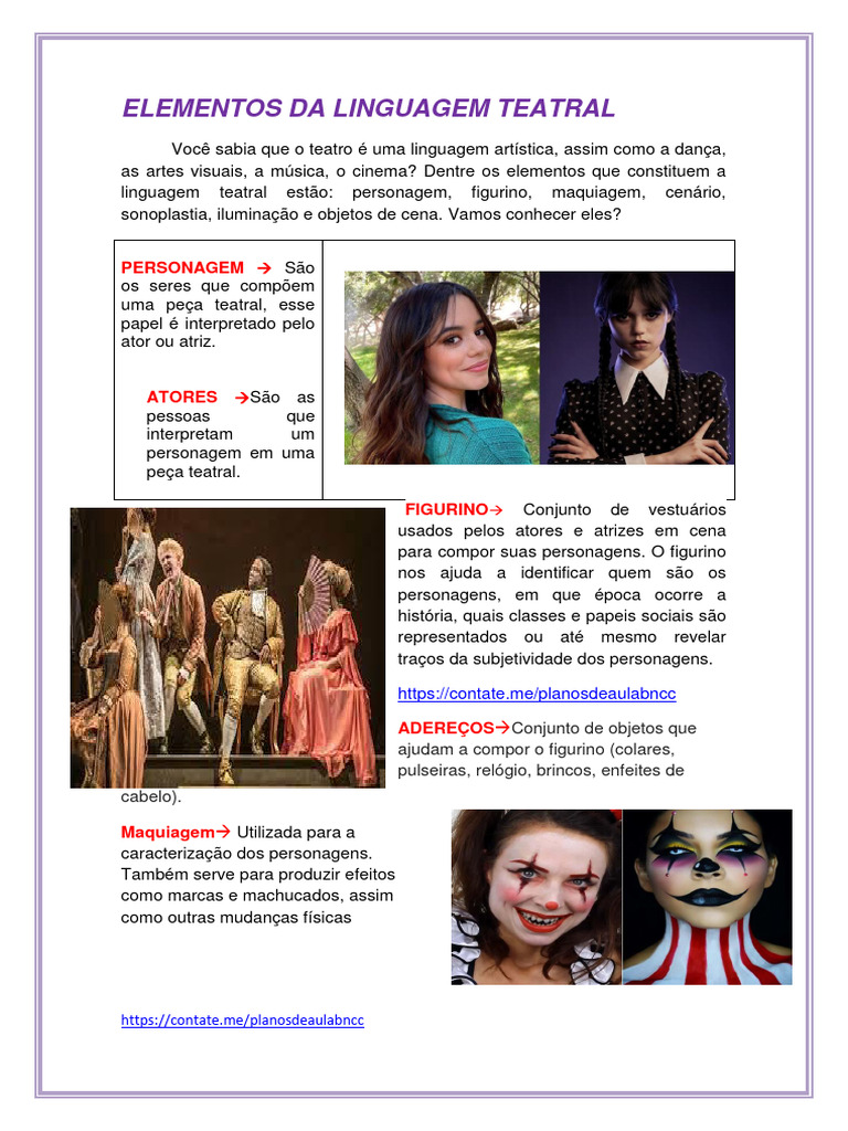 Elementos Da Linguagem Teatral 4º Bimestrec | PDF