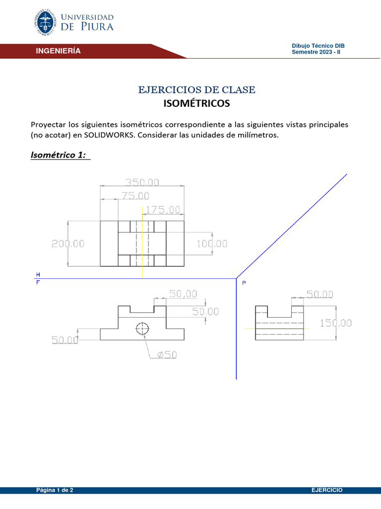 Ejercicios Isométricos en SolidWorks | PDF | Arte