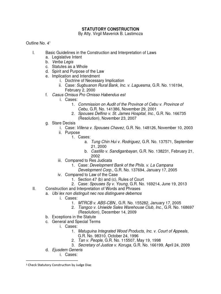 Statutory Construction PDF Statutory Interpretation Justice