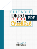 Editable Homeschool Schedule & Checklist