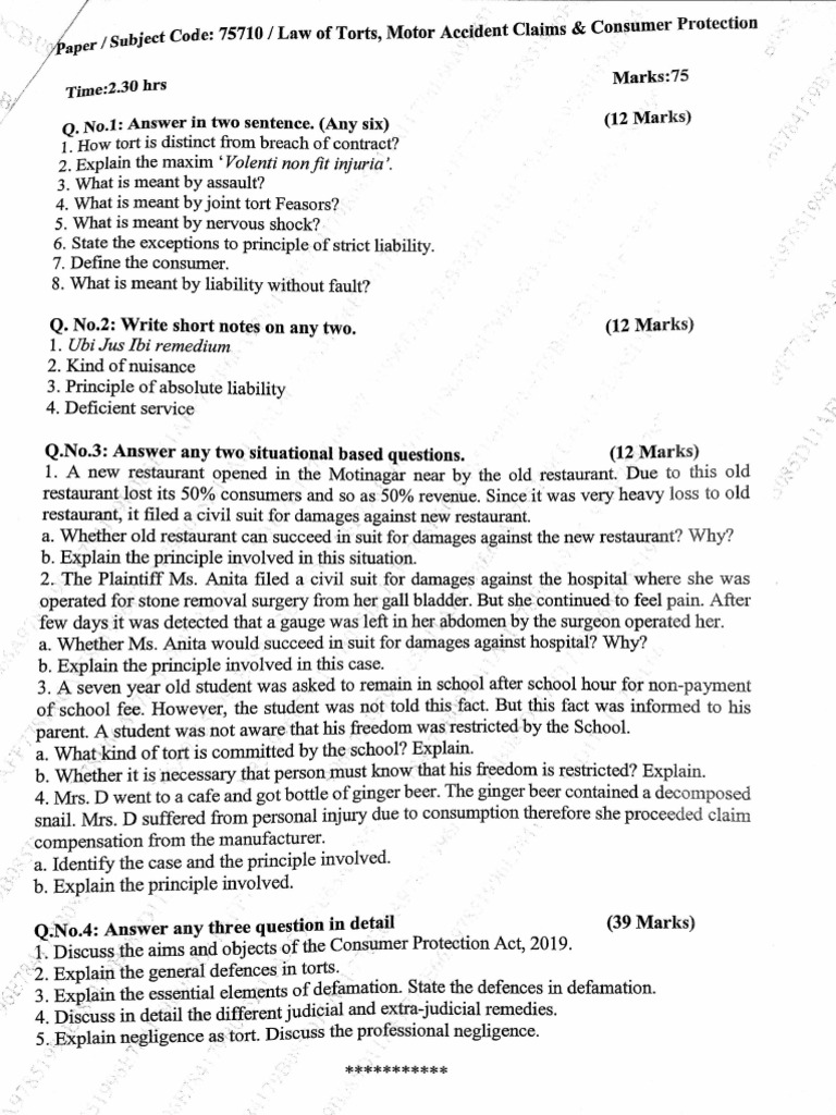 Tort and Legal Paper | PDF