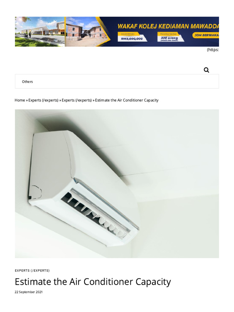 Estimate The Air Conditioner Capacity UMPSA News PDF Air