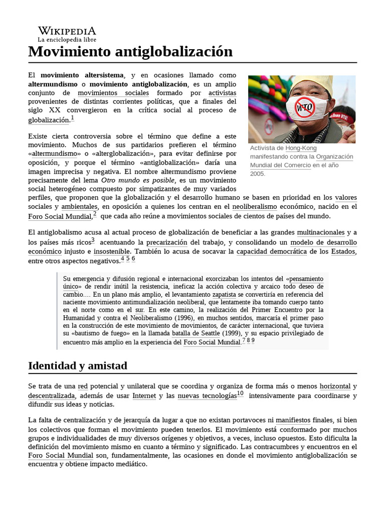 05 Movimiento Antiglobalización Descargar gratis PDF Economias