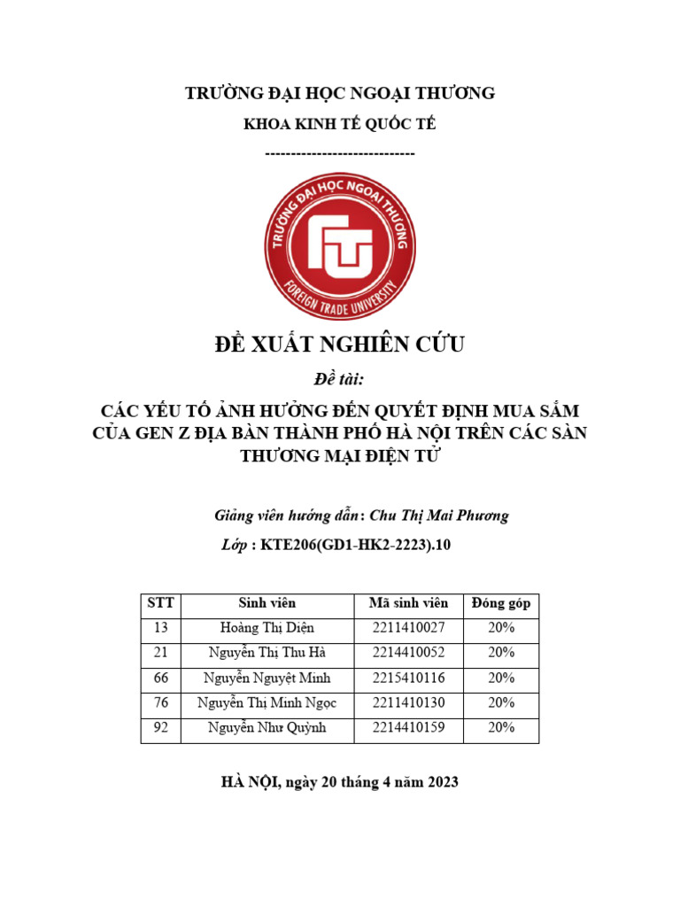 ĐỀ XUẤT PPNC CUỐI KỲ | PDF