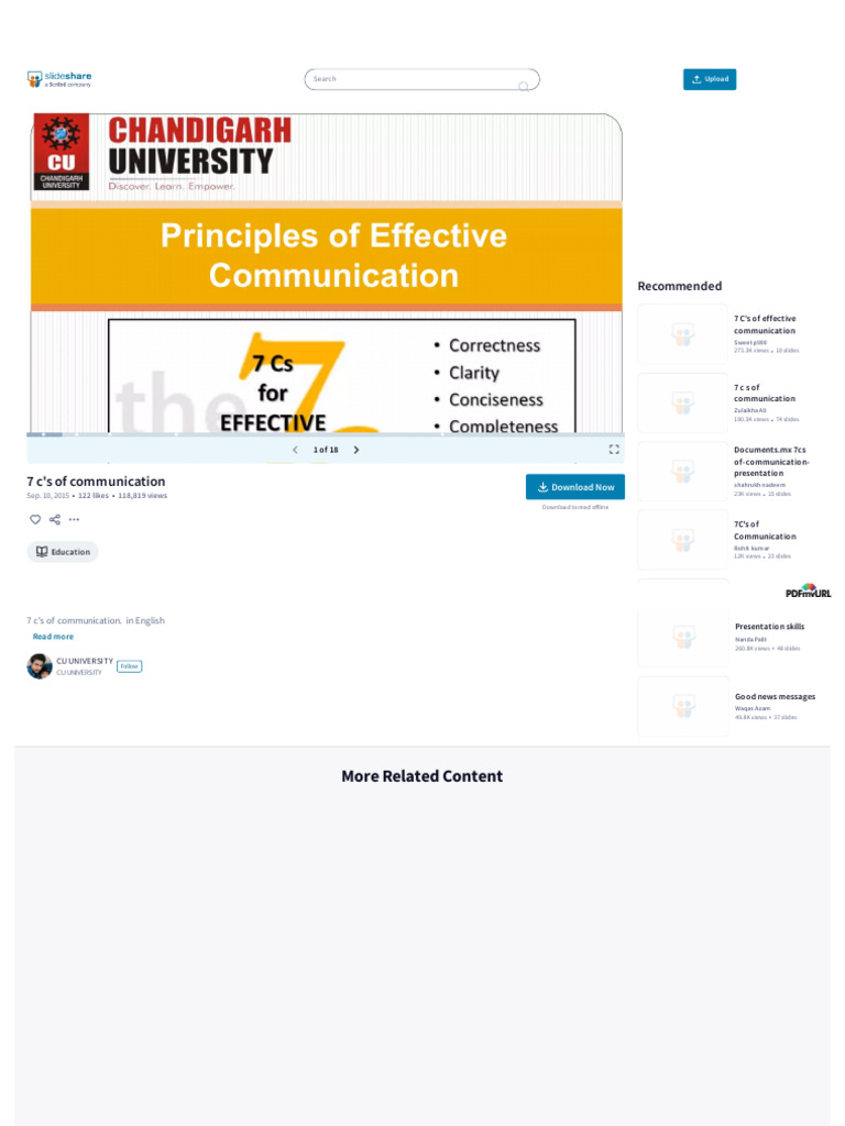 WWW Slideshare Net AkshayKumar409 7 Cs of Communication 52614996 | PDF ...