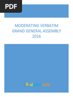 Moderating Verbatim Grand General Assembly 2016