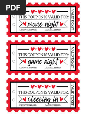 Love Coupons With Holes