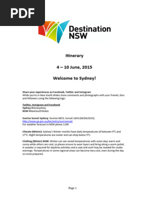 Itinerary Australia to Share