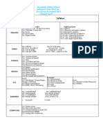 Class 8 Syllabus and Date Sheet