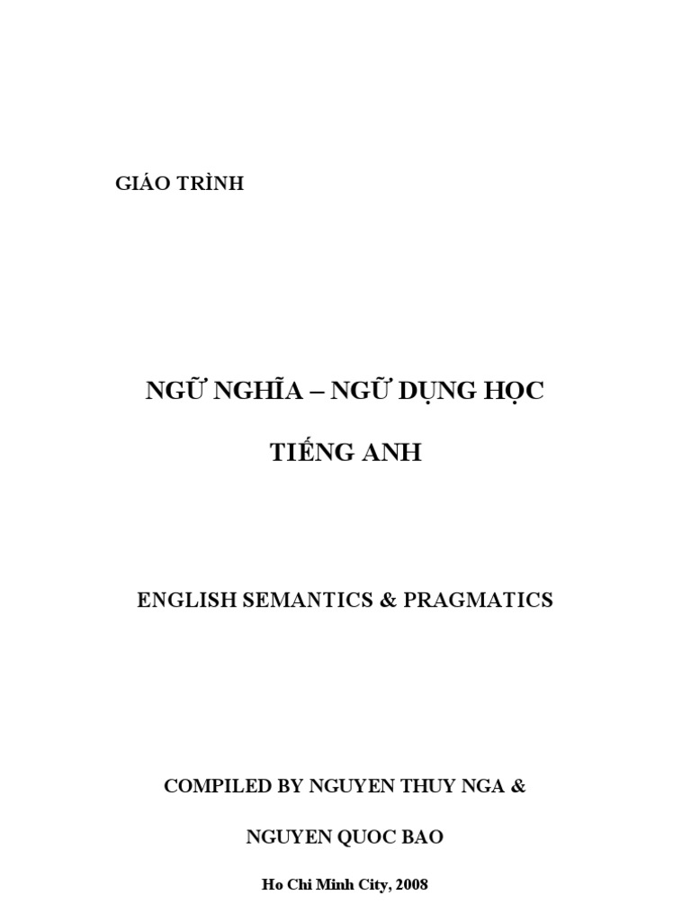 English Semantics and Pragmatics Guide | PDF | Semantics ...