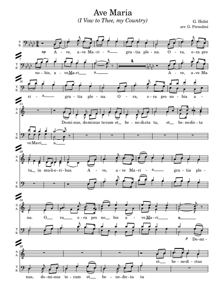 Ave Maria (Holst) SATB PDF