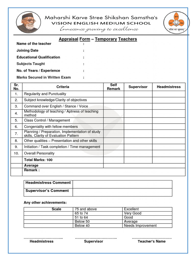 staff appraisal form pdf free download