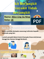 Penyakit Berjangkit Dan Penyakit Tidak Berjangkit: Nama: Alice Ling Jia Ning Kelas: 2E