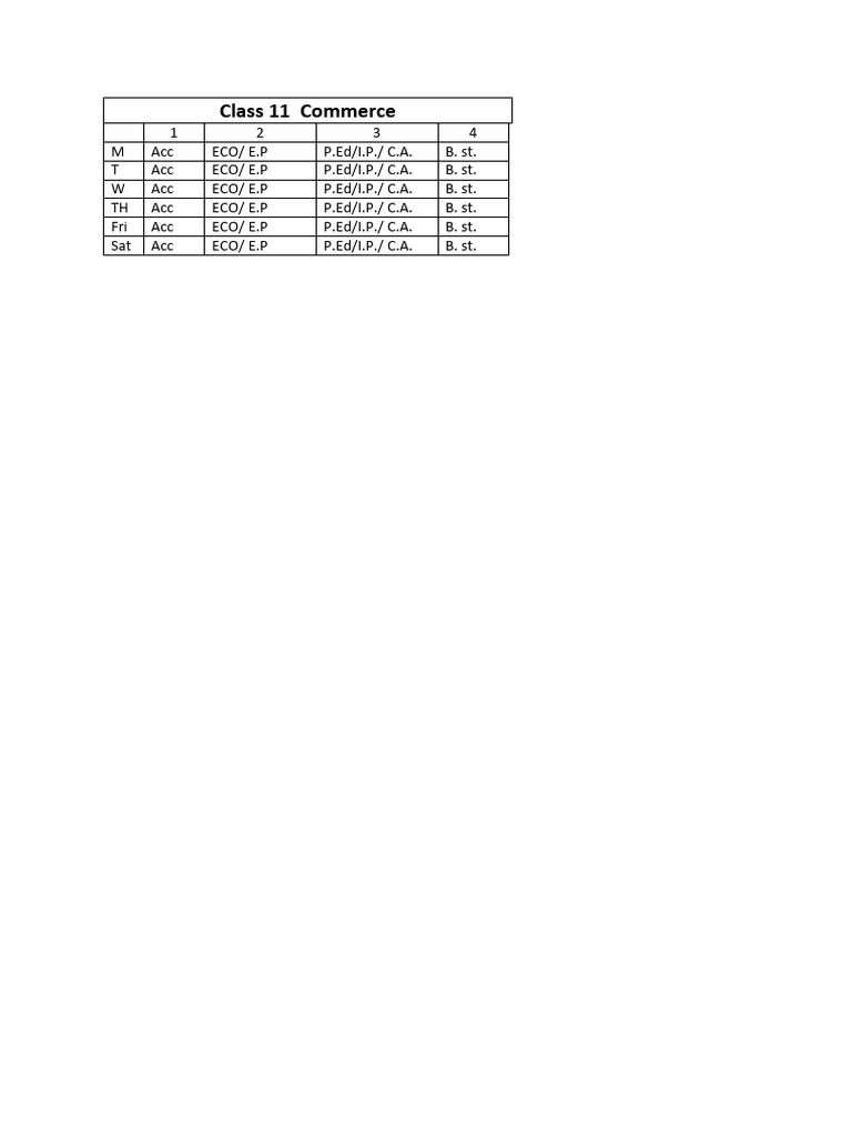 class-11-commerce-time-table-pdf