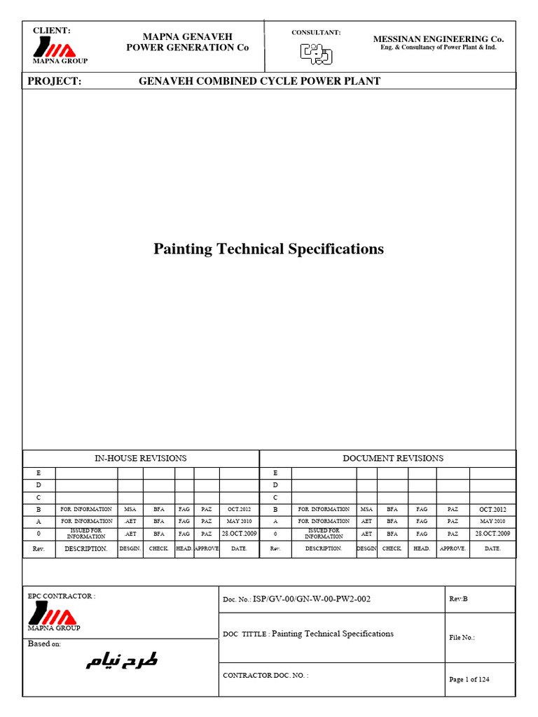 General Painting Technical Specifications (Genaveh) PDF
