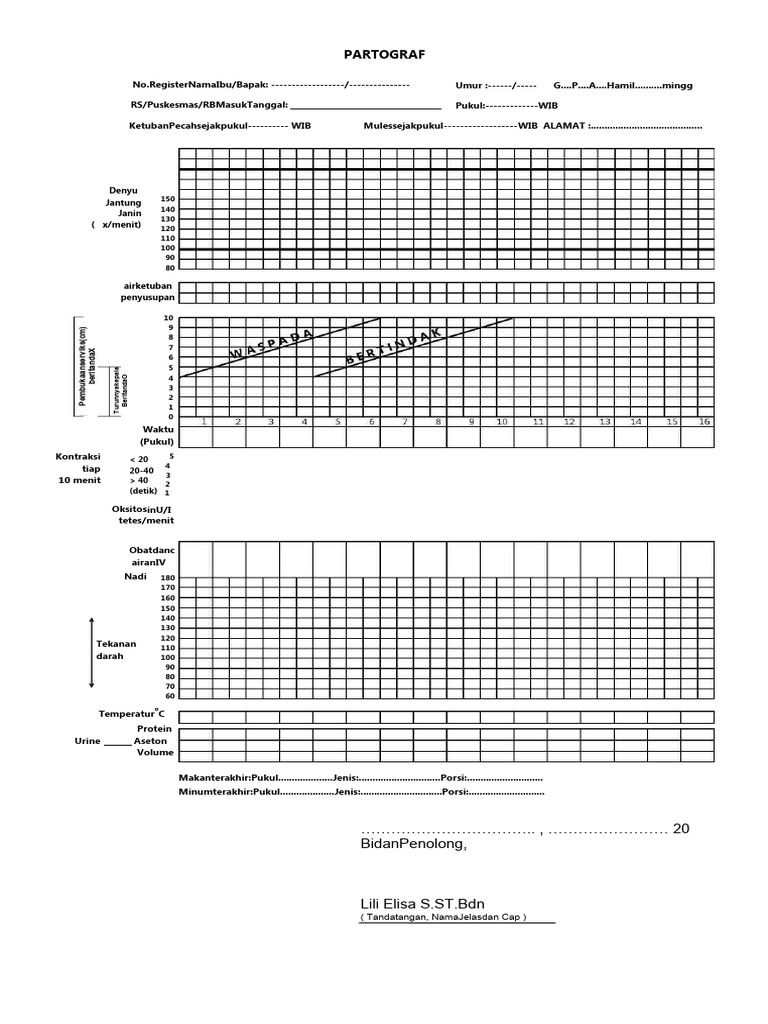 Panduan Lengkap Partograf Persalinan | PDF