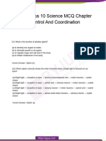 CBSE Class 10 Science MCQ Chapter 7 Control and Coordination (1)