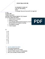 Baseline Reading Mark Scheme