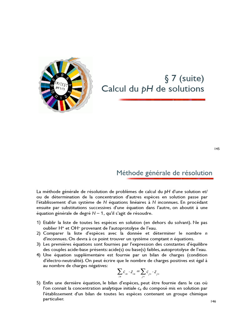 Calcul du pH et approximations en solution | PDF | Dissociation (chimie ...