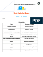 Roteiro para Experimento de Calorimetria