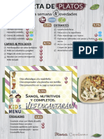 Carta de Platos de Cocina