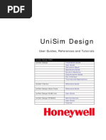 UniSim Design Menu