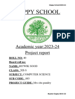 Happy School: Academic Year:2023-24 Project Report