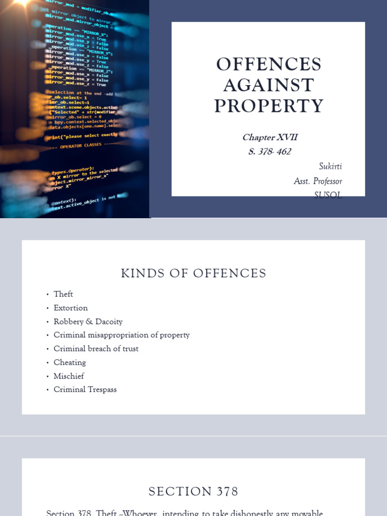 Offences against property pdf theft robbery
