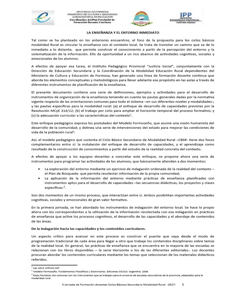 Enseñanza y Entorno Inmediato Escolar | PDF | Enseñando | Aprendizaje