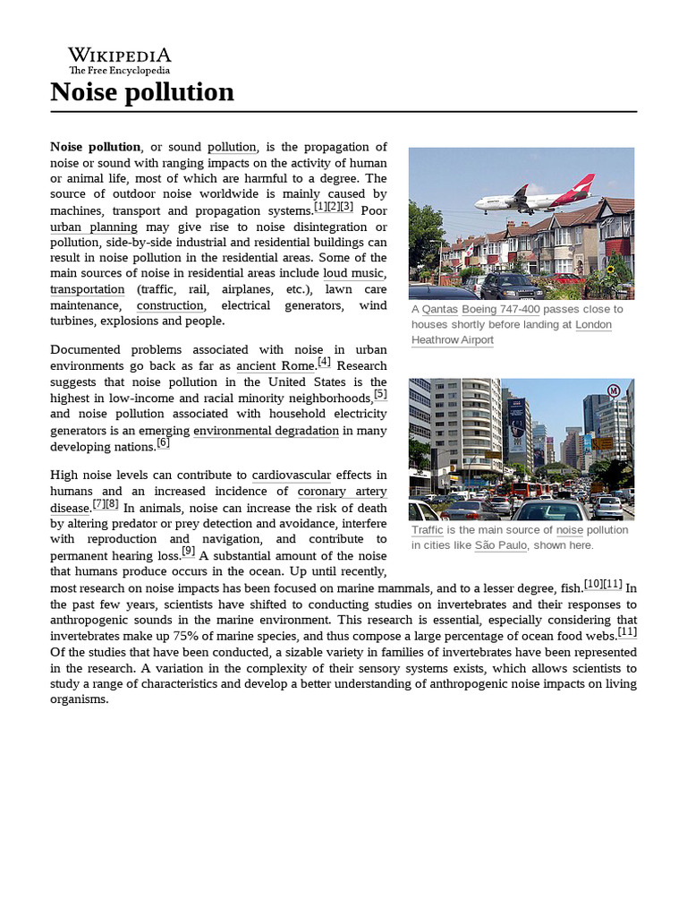 Understanding Noise Pollution Effects | PDF | Social Science | Science ...