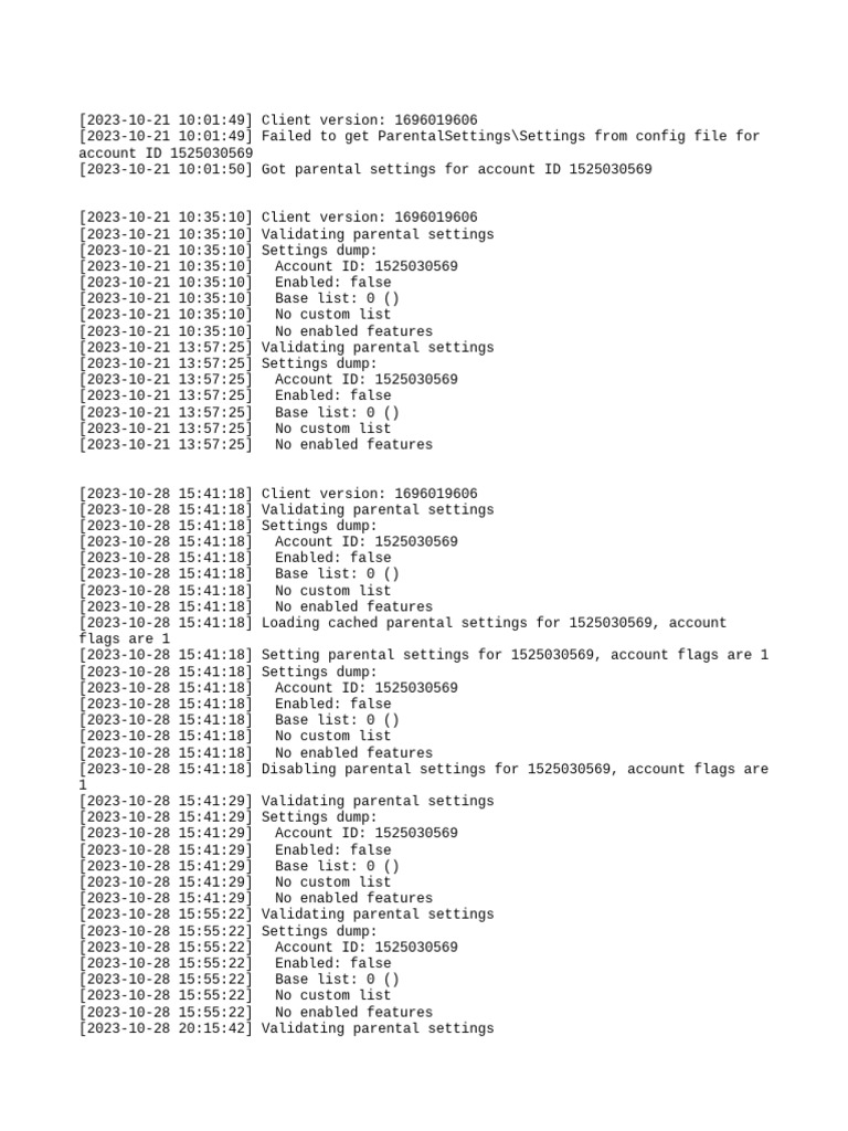 Parental Log | PDF