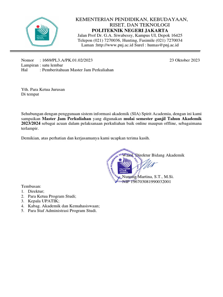 1669 Surat Pemberitahuan Jam Master Mata Kuliah Rev1 PDF