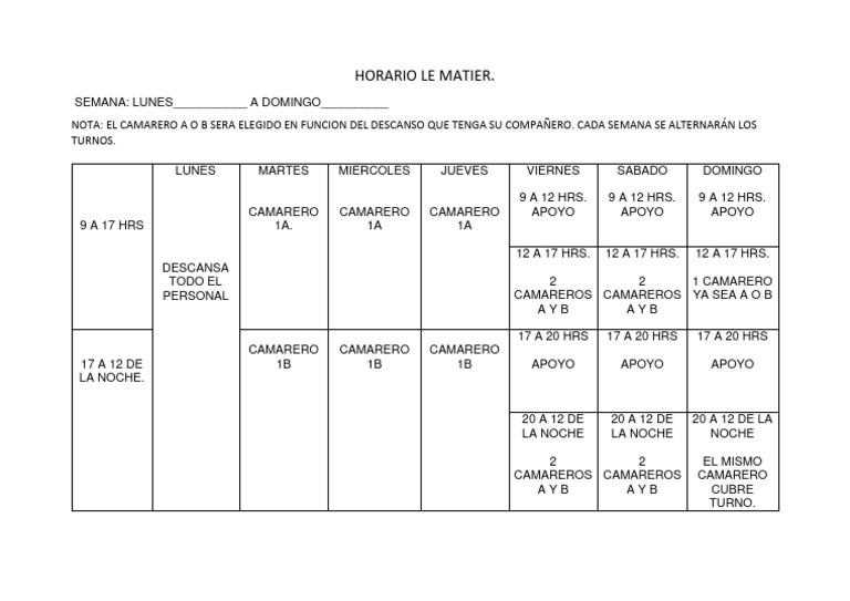 1910 Restaurante Horario