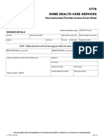 C776 Home Health Care Services: Non-Authorized Provider Invoice Cover Sheet