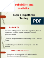 Probability and Statistics Hypothesis Testing
