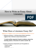 Lecture 3a - Writing A Literature Essay