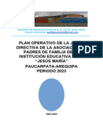 Plan Operativo de La Junta Directiva de La Asociación de Padres de Familia de La Institución Educativa 40180