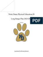 Notre Dame Physical Education-20 Long Range Plan 2023/2024: Cid Padron