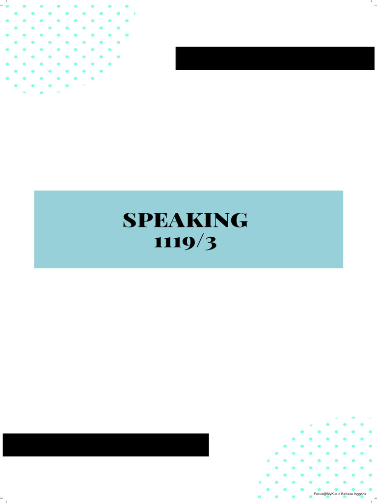 Speaking Module for Form 1 English | PDF | Sleep | Stress (Biology)
