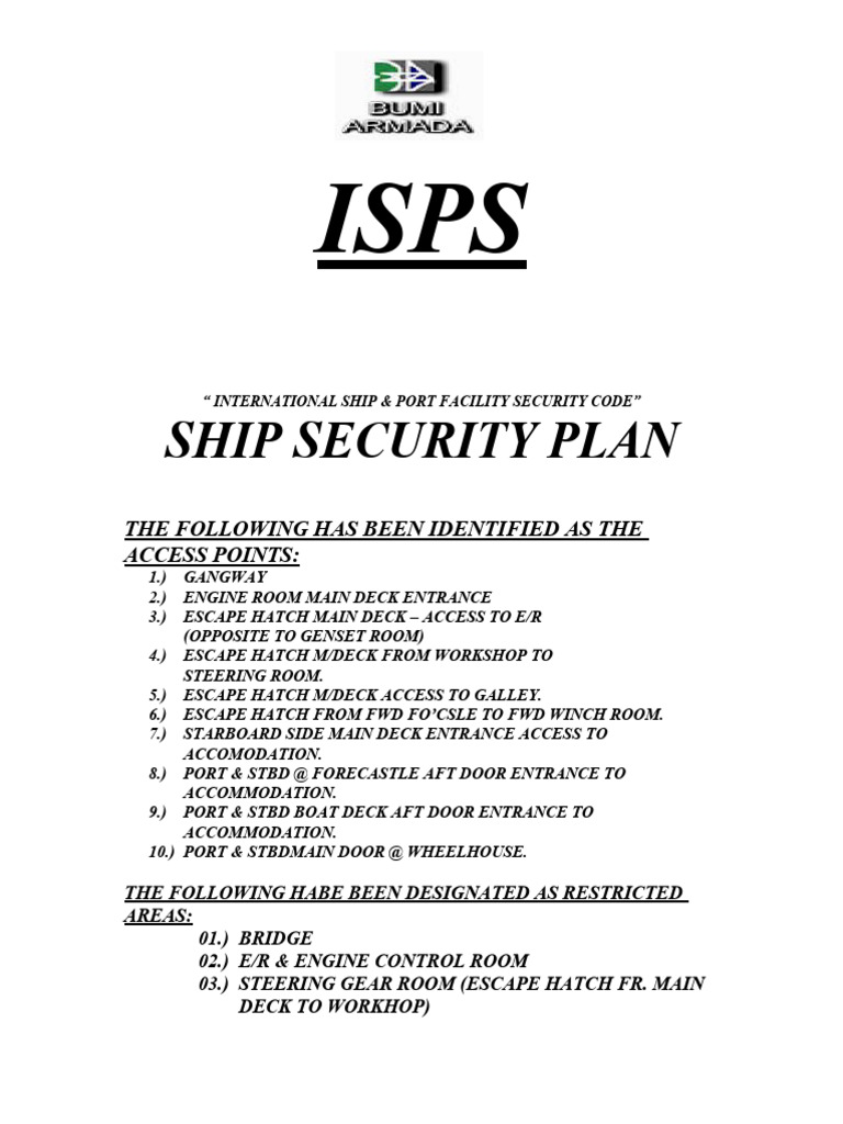 Ship Security Plan Example