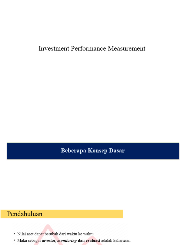 Investment performance measurement pdf
