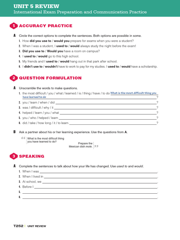 WL4e L4 StudentWorksheets ReviewPages Unit05 | PDF | Memory | Brain