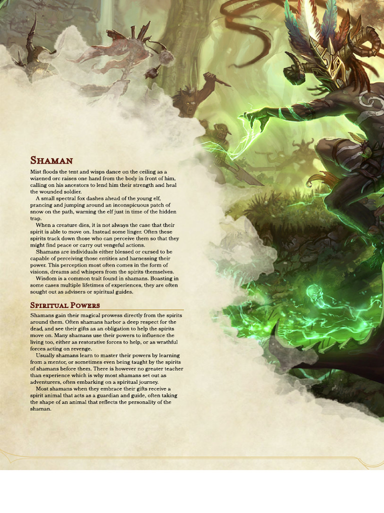 D&D 5E Homebrew Class Shaman PDF