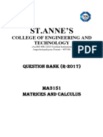 Ma3151 Matrices and Calculus 1876243520 Que Bank (Ma3151) Mat&Cal