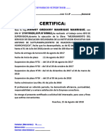 Carta de Consorcio Por Conformidad de Servicio de Seguridad