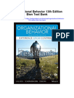 Organizational Behavior 13th Edition Bien Test Bank