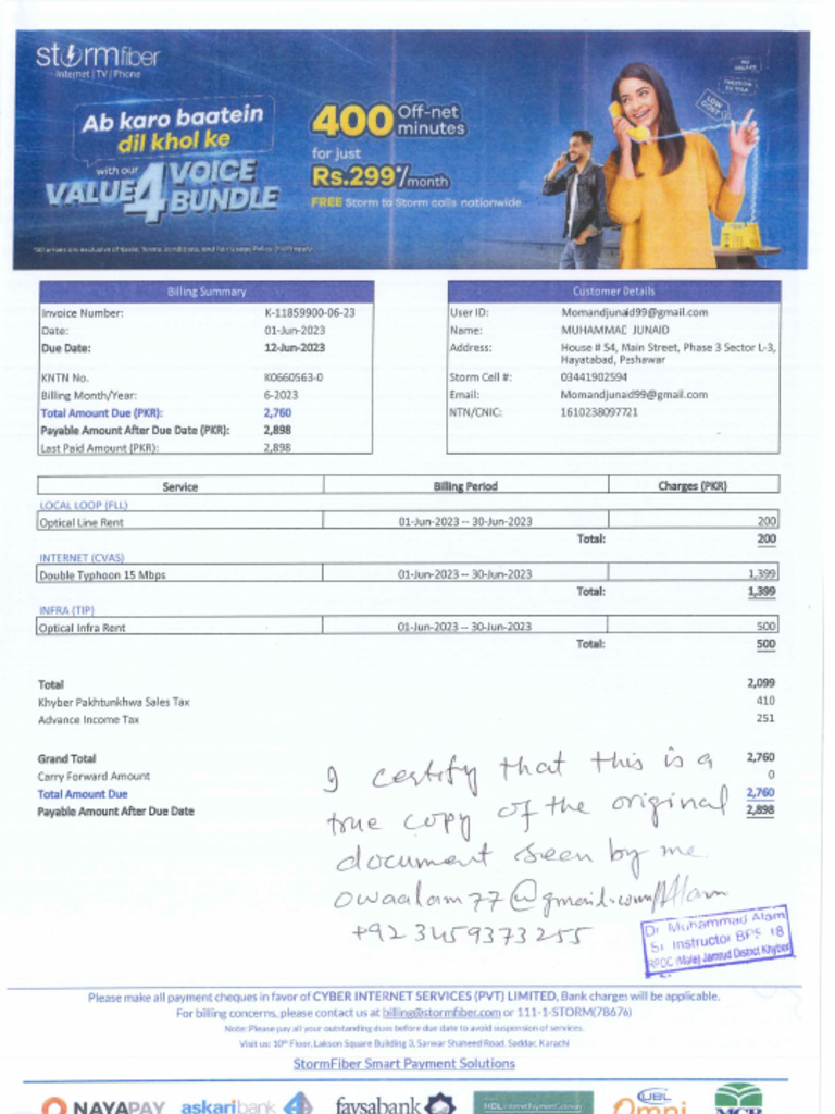 How To Pay Stormfiber Bill Through Online Banking