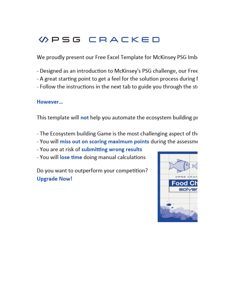 McKinsey PSG Ecosystem Game Imbellus Free Excel Template PDF