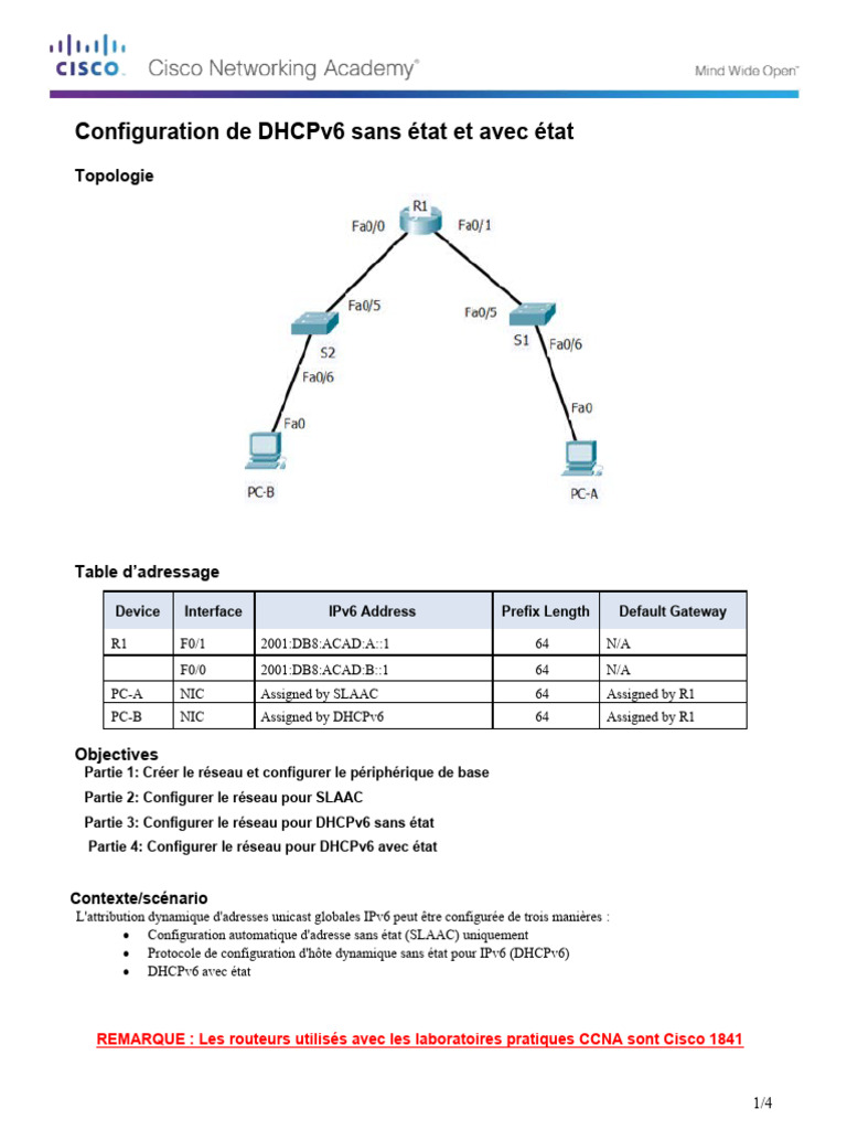 Configuration de DHCPv6 sur Cisco | PDF | I Pv6 | Transmission des données