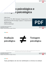 Avaliação Psicológica e Testagem Psicológica